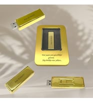 KİŞİYE ÖZEL İSİM BASKILI METAL GÖVDELİ METAL KUTULU GOLD ALTIN KÜLÇE 64GB USB BELLEK