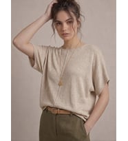Kadın Basic Relaxed Keten Bluz
