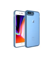 Apple iPhone 7 Plus Uyumlu Kılıf Kamera Korumalı Transparan Zore Post Kapak (Mavi)