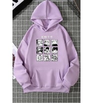 Unisex Ken Kaneki Baskılı Sweatshirt (Lila)