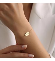 Kişiye Özel 925 Ayar Gümüş Minimalist Doğum Çiçeği Bileklik (Gold)