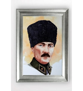Gümüş Çerçeveli Atatürk Tablo cv771