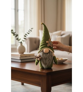 İskandinav Şans Cücesi-Ev ofis bebek odası dekoru hediyelik-Spring Boy - 35 cm