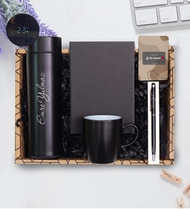 Kişiye Özel Çelik Termos & Kupa Bardak& Touch Pen Kalem & Defter, Magnet Hediye Seti