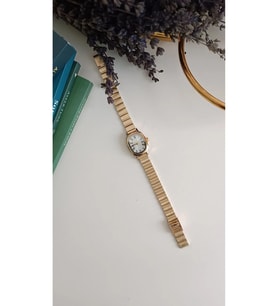 Vintage Minimal Metal Kordon Oval Gold Kadın Kol Saati