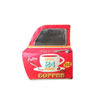Dekoratif Coffee Temalı Kırmızı Araba Kapısı Ayna Hediyelik