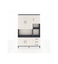 Arges Gardrop 9 Raflı 3 Çekmeceli 5 Kapaklı 132x30x195 Antrasit-Aytaşı