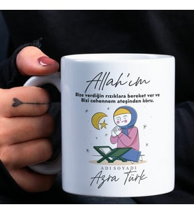 Ramazan Ayı Temalı Kupa Bardak-04 (Beyaz)