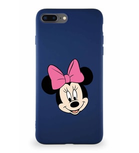 Apple iPhone 7 Plus Soft Premier Kapak Minnie Mouse-C Tasarımlı Silikon Kılıf - Lacivert (Şeffaf)