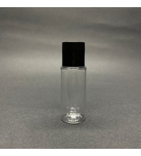 15 cc Şeffaf Pet Şişe - Siyah Sızdırmaz Kapaklı - 15 ml Buklet Şişe  x 10 Adet (Karışık)