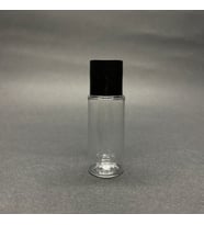 15 cc Şeffaf Pet Şişe - Siyah Sızdırmaz Kapaklı - 15 ml Buklet Şişe  x 10 Adet (Karışık)