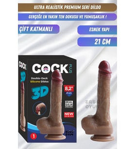 Premium Seri Gerçekçi Realistik Çift Katmanlı Dildo 21cm