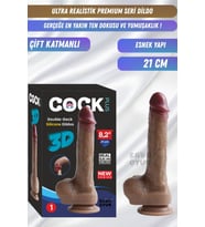 Premium Seri Gerçekçi Realistik Çift Katmanlı Dildo 21cm
