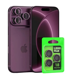 Newface Apple İphone 18 Pro Max Raze Metal Kamera Lens - Bordo