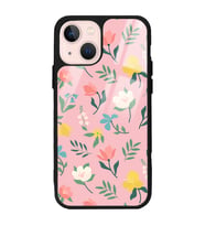 iPhone 13 Pinky Flowers Tasarımlı Glossy Telefon Kılıfı