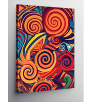 Kanvas Tablo Spiral Renkli Desen