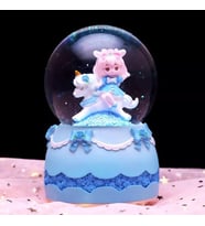 Unicorn Üzerinden Sevimli Kız Mavi Renk Işıklı Müzikli Orta Boy 