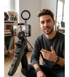 Katlanabilir Telefon Standı Mini Tripod Masaüstü Video Çekim Tutucu