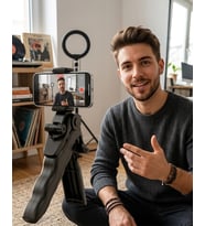 Katlanabilir Telefon Standı Mini Tripod Masaüstü Video Çekim Tutucu