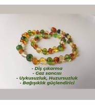 SERTİFİKALI ORİJİNAL KEHRİBAR BEBEK DİŞ KOLYESİ 32-33 cm 0-4 YAŞ