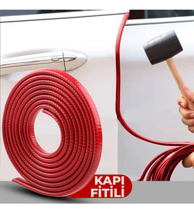 Kapı Koruma Fitili Çarpma Çizilme Önleyici Kırmızı 5 Metre