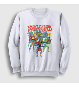 Presmono Unisex Beyaz Band King Gizzard And The Lizard Wizard Sweatshirt 489138tt (Beyaz)