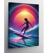 Kanvas Tablo Surf Yapan Kadın