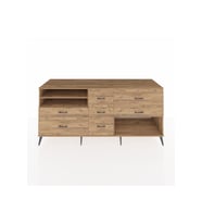 Kronos Konsol 2 Raflı 7 Çekmeceli  220x59x99 Çam-Çam/Çam