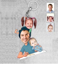Kişiye Özel Aile Ahşap Anahtarlık-6