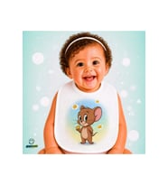 Tom ve Jerry Keten Bebek Mama Önlüğü – Yumuşak, Emici, Yıkanabilir, Özel Tasarım P198