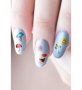 Lexroo Mevsimler Tırnak Dövmesi, Tırnak Tattoo, Nail Art, Tırnak Sticker