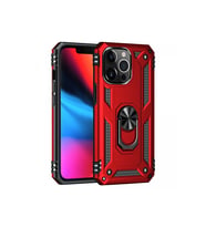 iPhone 14 Pro Kılıf Sofya Yüzüklü Silikon Kapak - Kırmızı