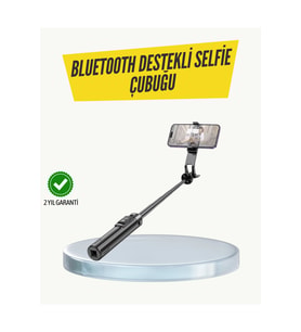 Işıklı Katlanabilir Bluetooth Selfie Çubuğu Uzaktan Kumanda ile
