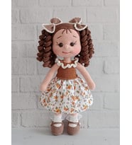 Gazel Kıvırcık Saçlı Karnaval Bebek Amigurumi Organik Oyuncak