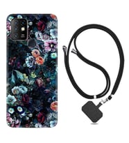 INFINIX Hot 8 9 10 11S Hot 10 Play 10T Kılıf Boyun Askılı Silikon Great Flowers 1304