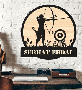 Kişiye Özel Okçuluk Temalı Ahşap Duvar Tablo
