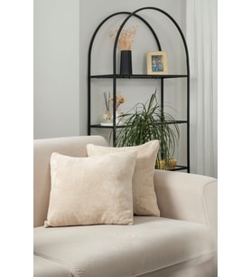 Formeya Çift Tarafı Wellsoft Kumaş 2'li 44x44 cm Hediyelik Dekoratif Pelüş Kırlent Kılıfı Yastık Kılıfı (Bej)