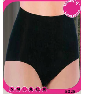 Siyah Lazer Kesim Yüksek Bel Korse Külot – Toparlayıcı Şekillendirici Slip S-3XL 5025