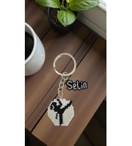 Miyuki Boncuk El Yapımı Taekwondo Tekvando ve İsim Anahtarlık/Çanta Süsü Kişiye Özel