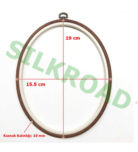 Nurge No:3 Oval Plastik Pano Kasnağı - Nakış Kasnağı 15,5x19cm - 10mm NO:230-8