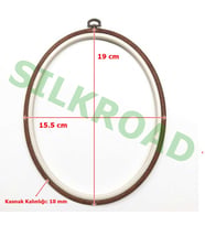 Nurge No:3 Oval Plastik Pano Kasnağı - Nakış Kasnağı 15,5x19cm - 10mm NO:230-8