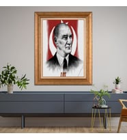 Altın Varaklı Paspartulu Çerçeveli Tablo rv1613