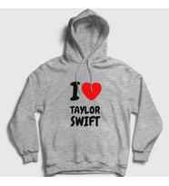 Presmono Unisex Gri I Love Taylor Swift Kapüşonlu Sweatshirt 311360tt (Gri)
