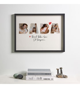 Baba Yazılı Fotoğraf Özelleştirmeli Yapışkanlı Çerçeve 30 x 40 cm (Çok Renkli)