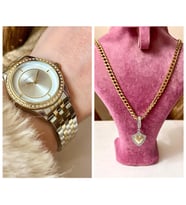 Ferrucci Silver&Gold Çelik Kordon Kadın Kol Saat+%100 Çelik Süper Kolye Hediye (Gümüş - Altın)