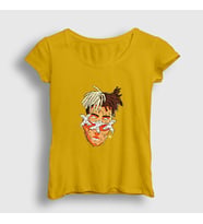 Presmono Kadın Sarı Melting XXXTentacion T-Shirt 48129tt (Sarı)