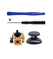 PS4 Analog Motor ve Topuz 1+1 Tornavida Ayırıcı Set Playstation 4 Kol Tamir Seti Yedek Parça (Turuncu)