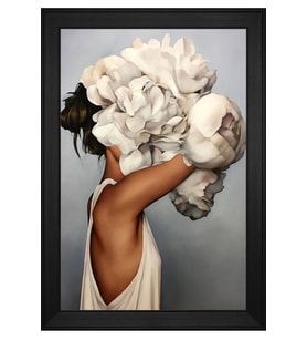 Kadın Motifli Kanvas Tablo 80 x 110 cm Siyah Çerçeve