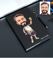 Kişiye Özel Tenisçi Tasarımlı Karikatür Defter Ve Kalem Seti 50