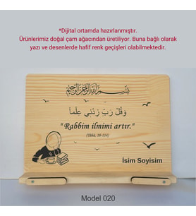 Münzevi Masaüstü Ahşap Rahle/Tablet/Kitap Tutucu-Model020